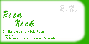 rita nick business card